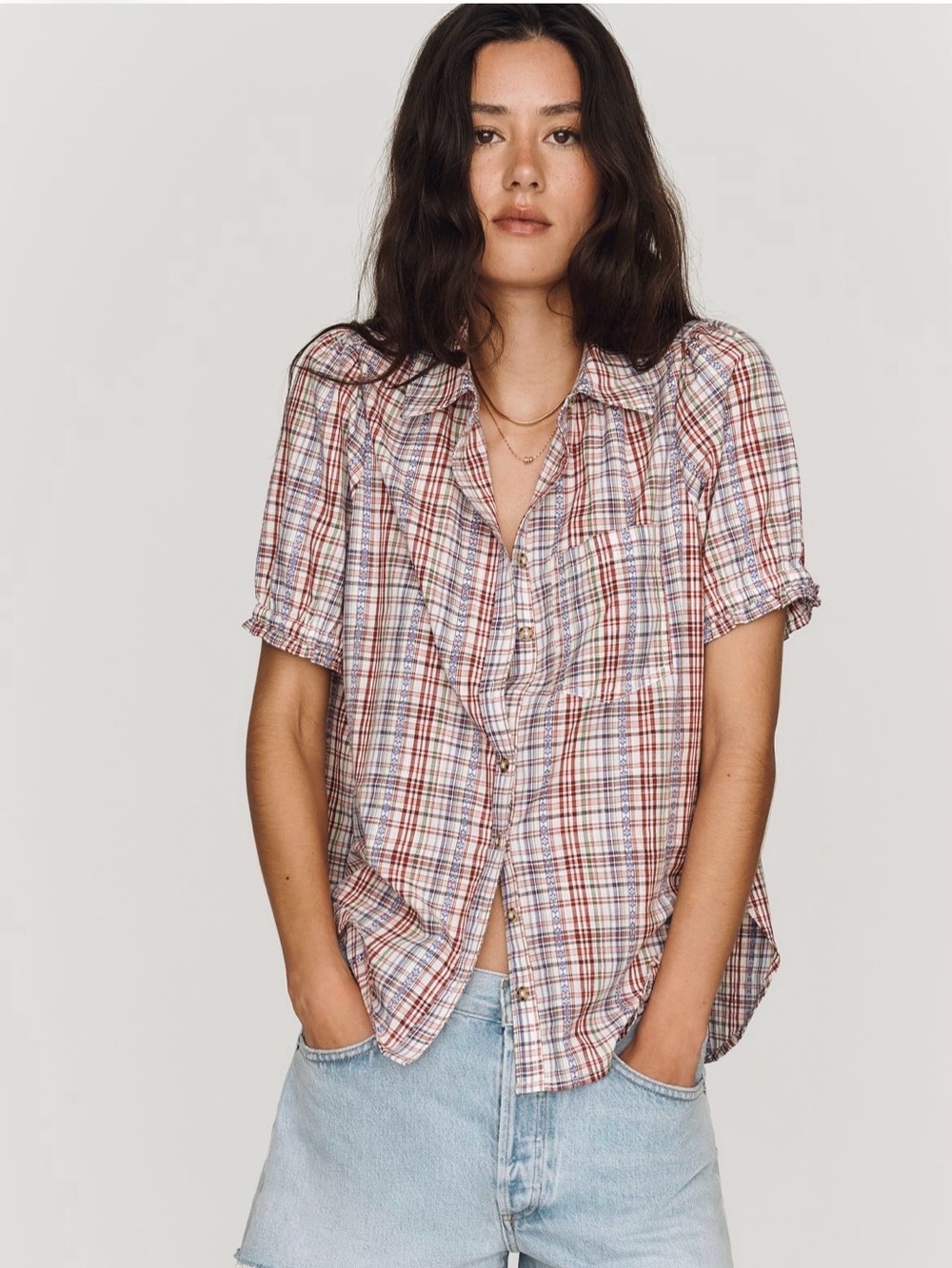 Anthropologie Pilcro Aly Puff Sleeve Blouse